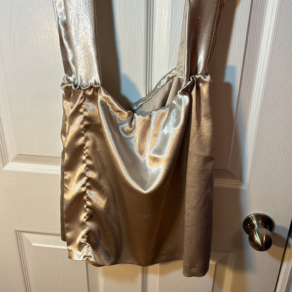 Rachel Zoe Off-the-Shoulder Satin Top Size Small – Champagne - Picture 4 of 6